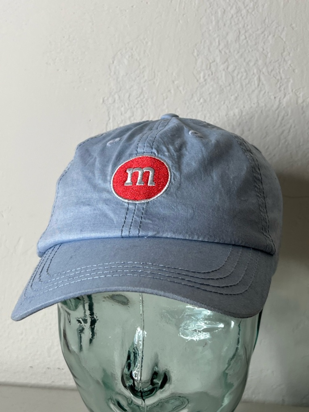 M&M'S Light Blue Baseball Cap with Red 'm' Emblem